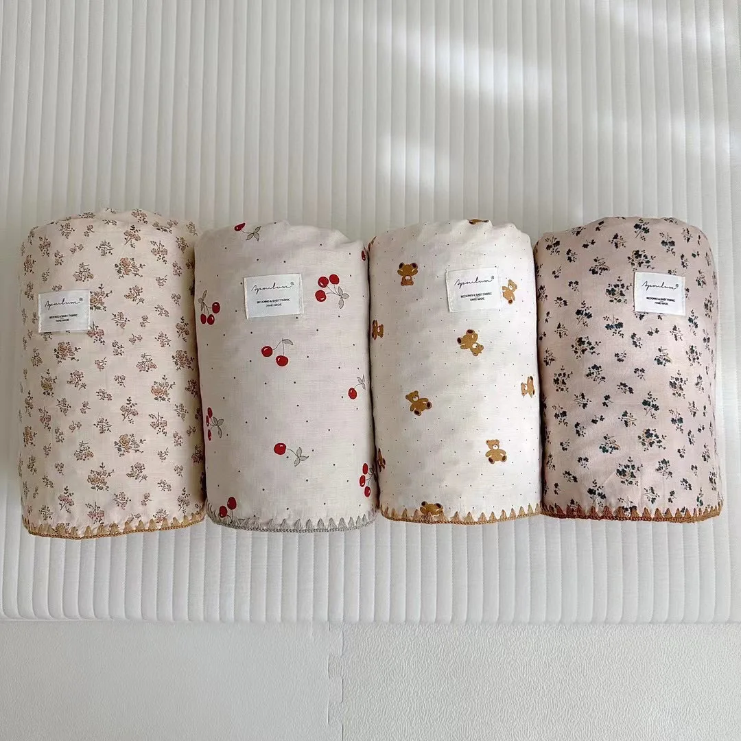 Baby Blanket Newborn Muslin Swaddle Wrap Cotton Soft Minky Infant Sleeping Blanket For Bed Crib Baby Nursery Blankets Boys Girls