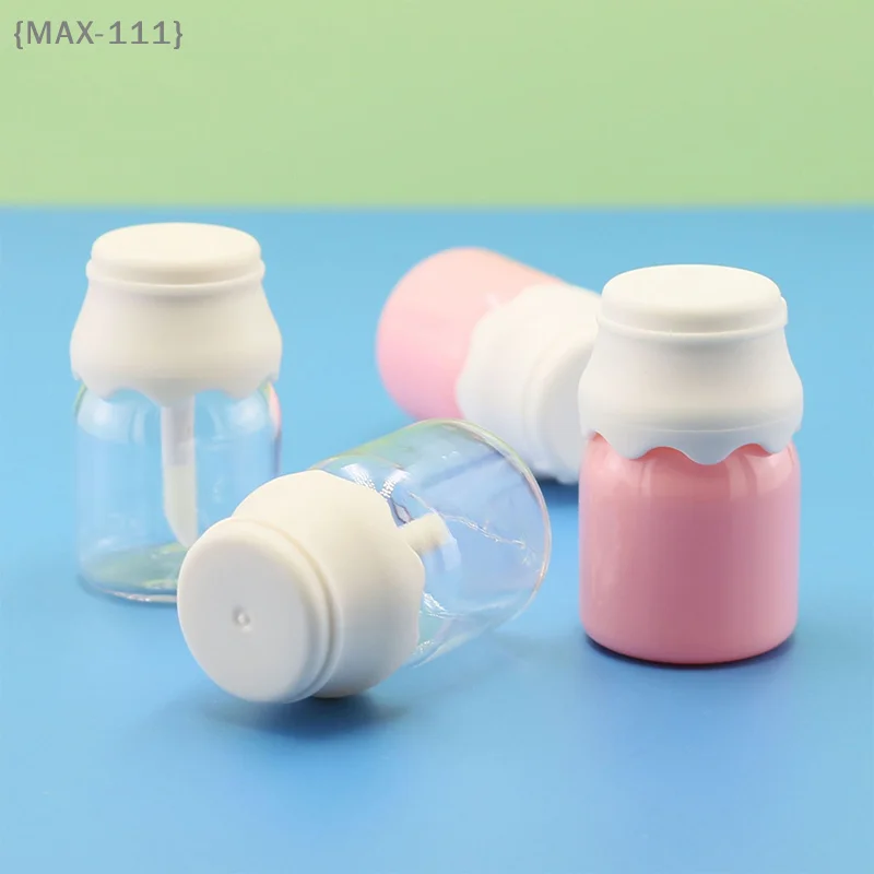 【F2-MAX111】8ml Cute Milk Bottle Lip Gloss Tube - Transparent Pink Empty Bottle Lips Glaze Sample Container Travel Makeup Packagi view 3