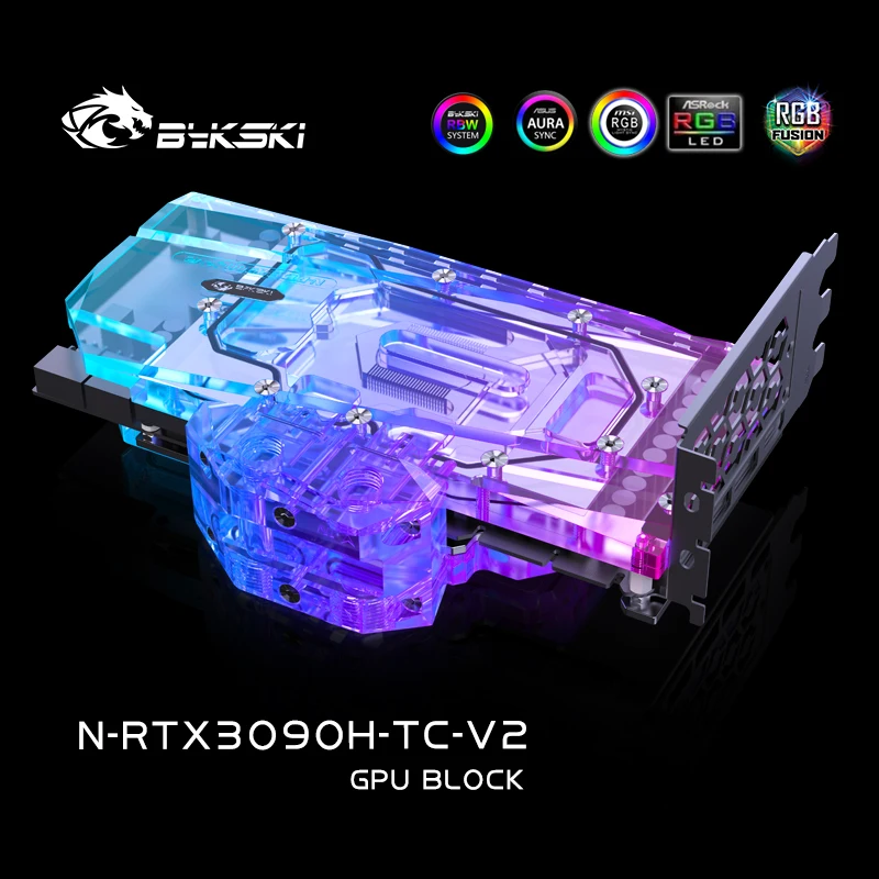 Imagem -04 - Bykski Uso Bloco de Água para Nvidia Rtx 3080 3090 Edição de Referência Gpu Cartão Radiador de Cobre Backplate Ativo Refrigerar Aura Rgb