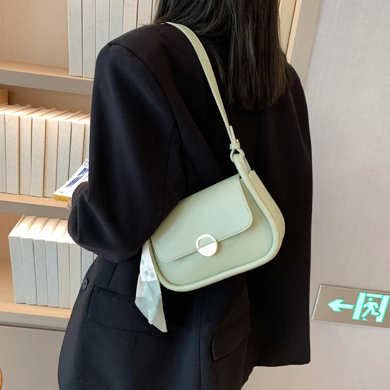 Simple Solid Pu Shoulder Bag Woman Fashion High Quality Leather Female Crossbody Bags Designer Brand White Handbag Women\'s 2023