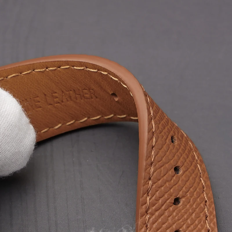 Epsom Uhrenarmband 18 mm 19 mm 20 mm 22 mm Kalbsleder-Uhrenarmband Schnellverschluss-Uhrenarmband Handgefertigter Armbandgürtel mit Palmenmuster – Detail 7