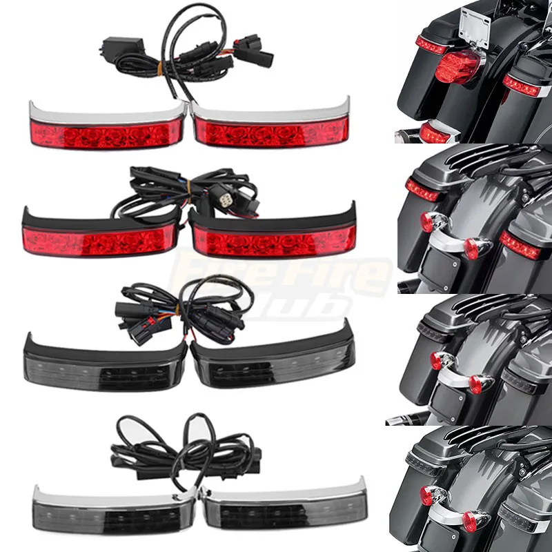 Motorcycle Saddlebag LED Run Brake Turn Signal Rear Light For Harley Touring Street Glide FLHR CVO Limited 2014-2022 Road King