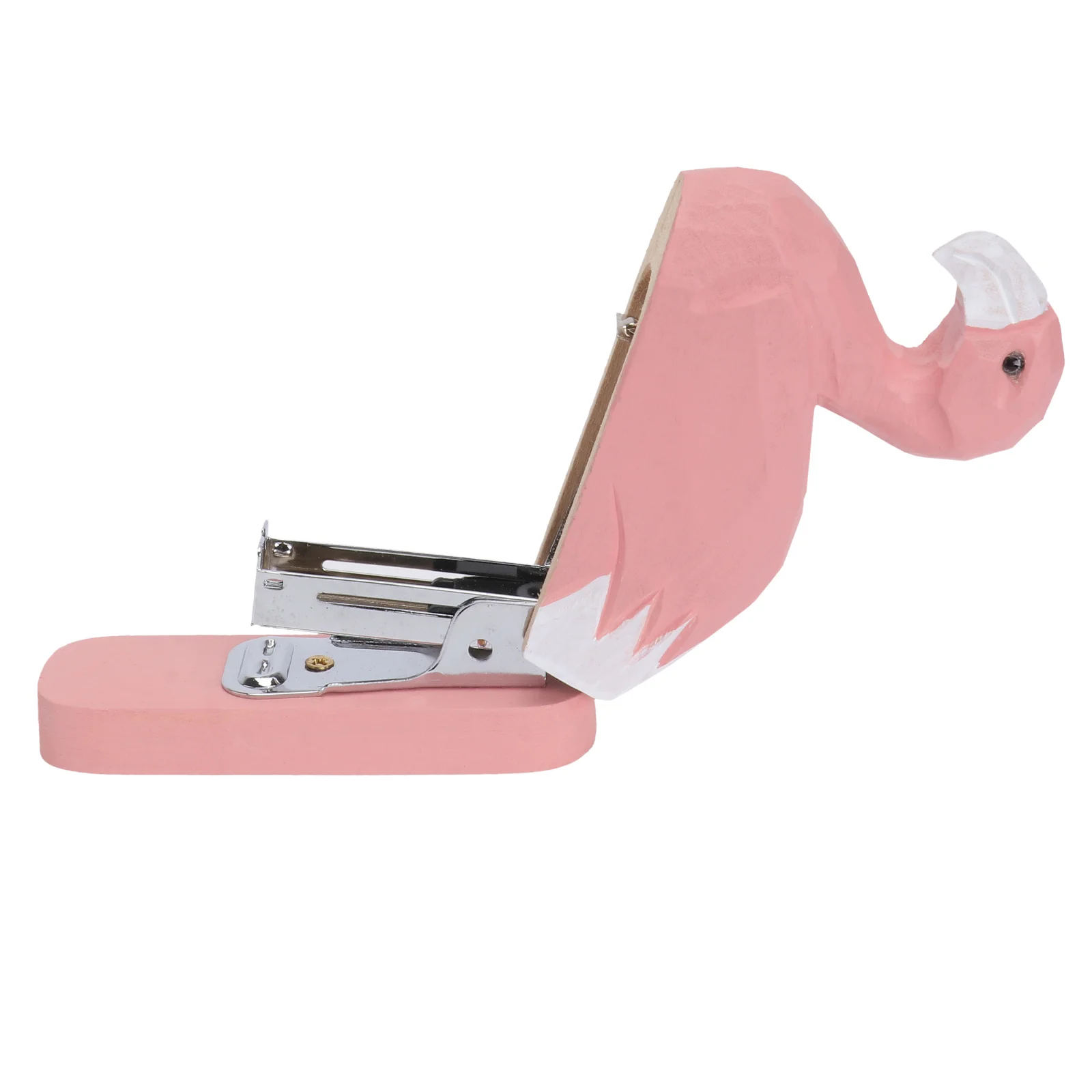 Flamingo Wooden Portable Stapler Mini Manual Stapling Machine Creative Student Stationery Office Supplies Portable Stapler