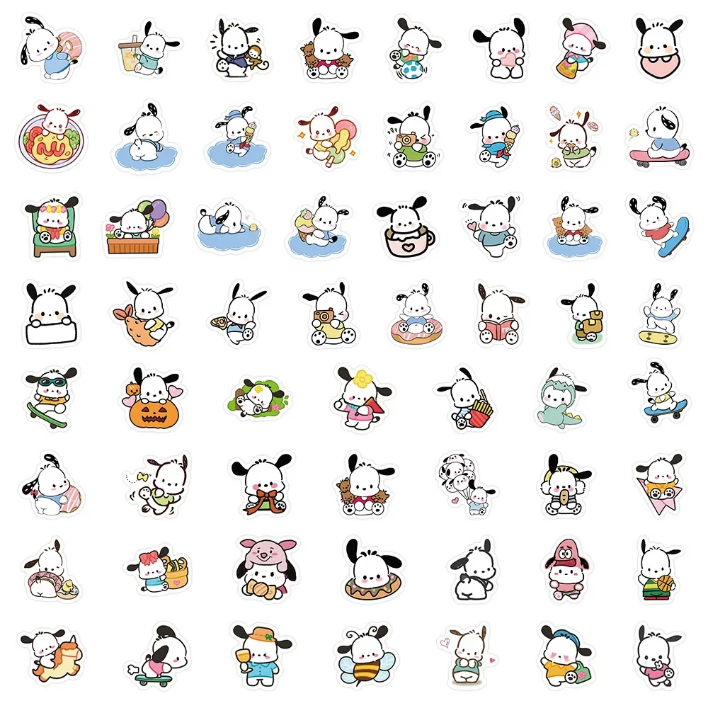 120pcs Sanrio Cute Pochacco Cartoon Children\'s Notebook Water Cup Decorative Sticker