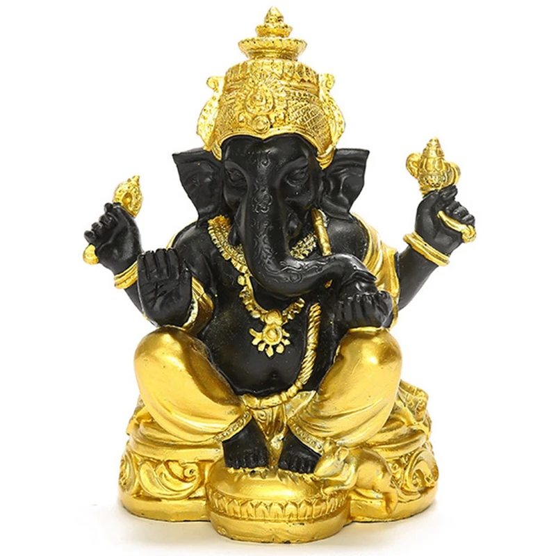 Lord Ganesha Statue Buddha Elephant Hindu God Sculpture Figurines Resin Home Garden Decoration Buddha Statues For House