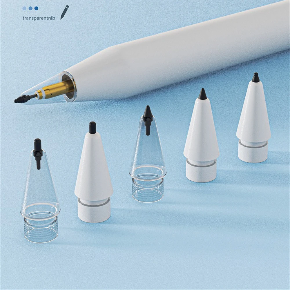 Stylus Tip Anti-slip Mute Transparent Shell One-piece Design Touch Pen Pen Nib Transparent Wear Resistance White Shell Plastic