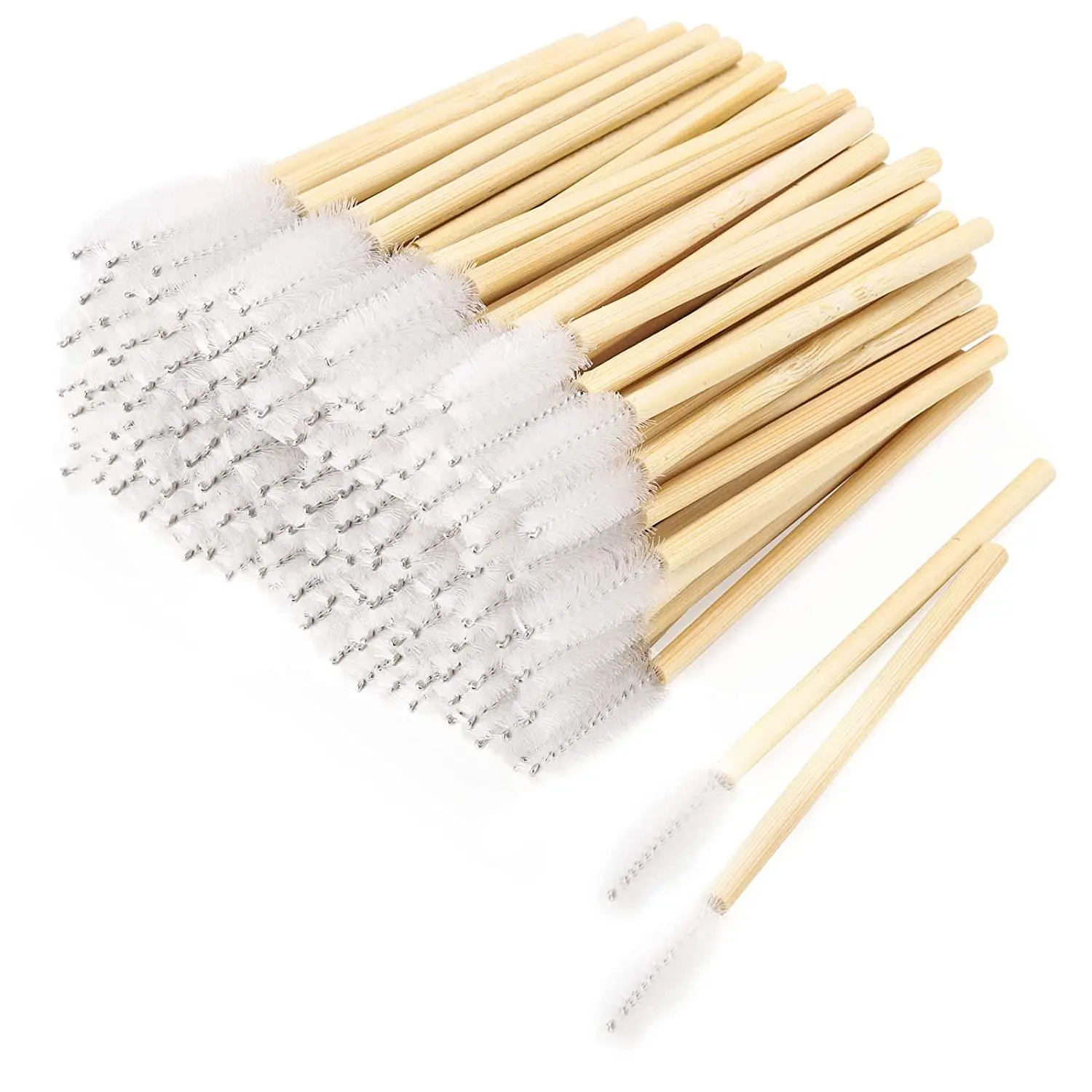Wholesale 200pcs Disposable Eyelash Brush Tools Bamboo Makeup Mascara Wand