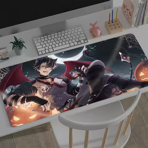 Mousepad Large Genshin Impact Wriothesley Gaming Keyboard Gamer Mouse Pad on The Table Desk Mat coaster PC HD Anime Mouse Mats