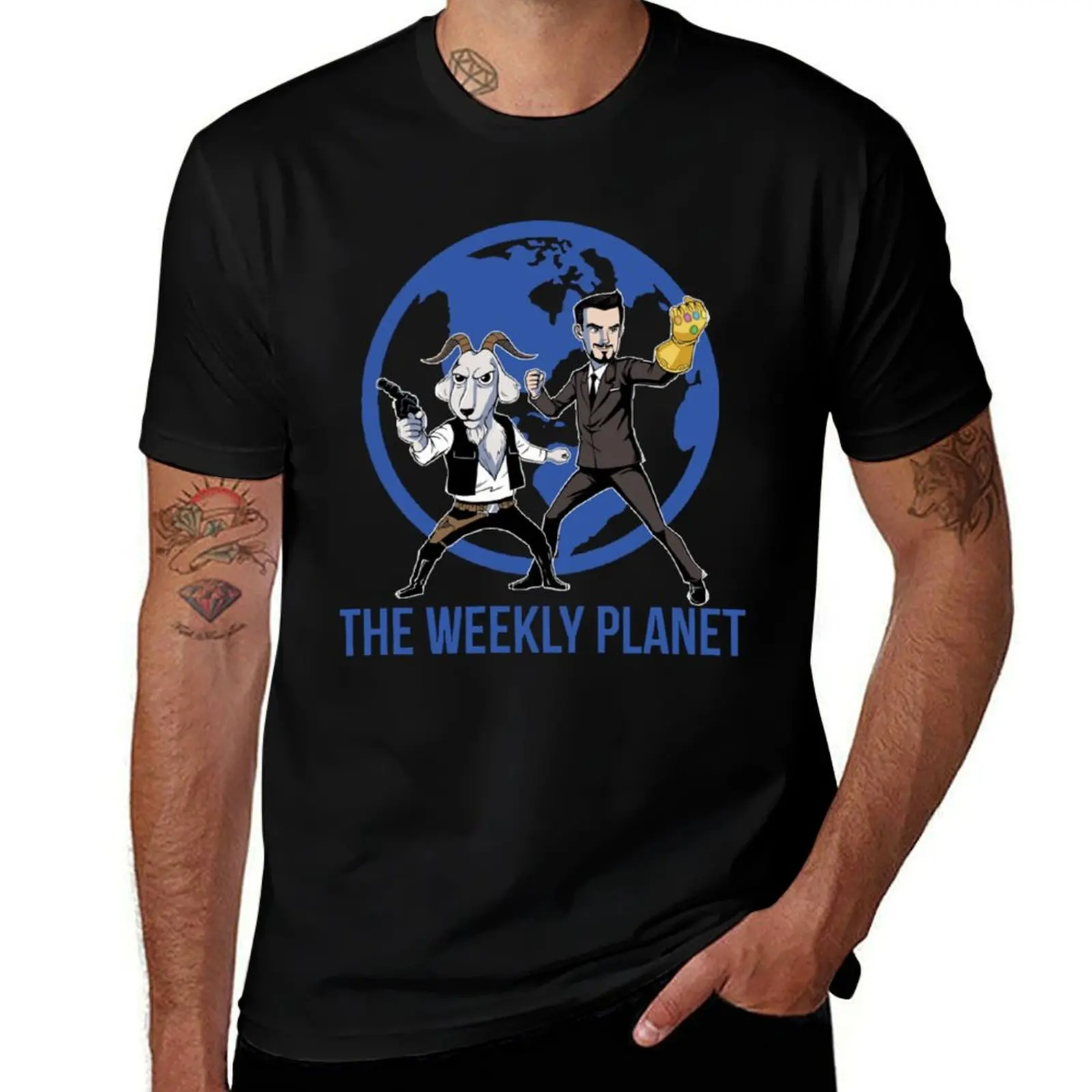 The Weekly Planet T-Shirt-2400 T-Shirt vintage graphic tee baggy shirts mens white t shirts