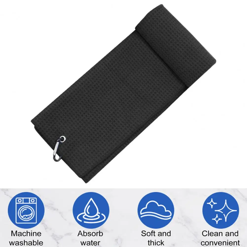 

Полотенце для гольфа с вафельным узором, мягкое полотенце для гольфа, супермягкое Рифленое полотенце с карабином и зажимом для клубного мяча, Вафельное полотенце