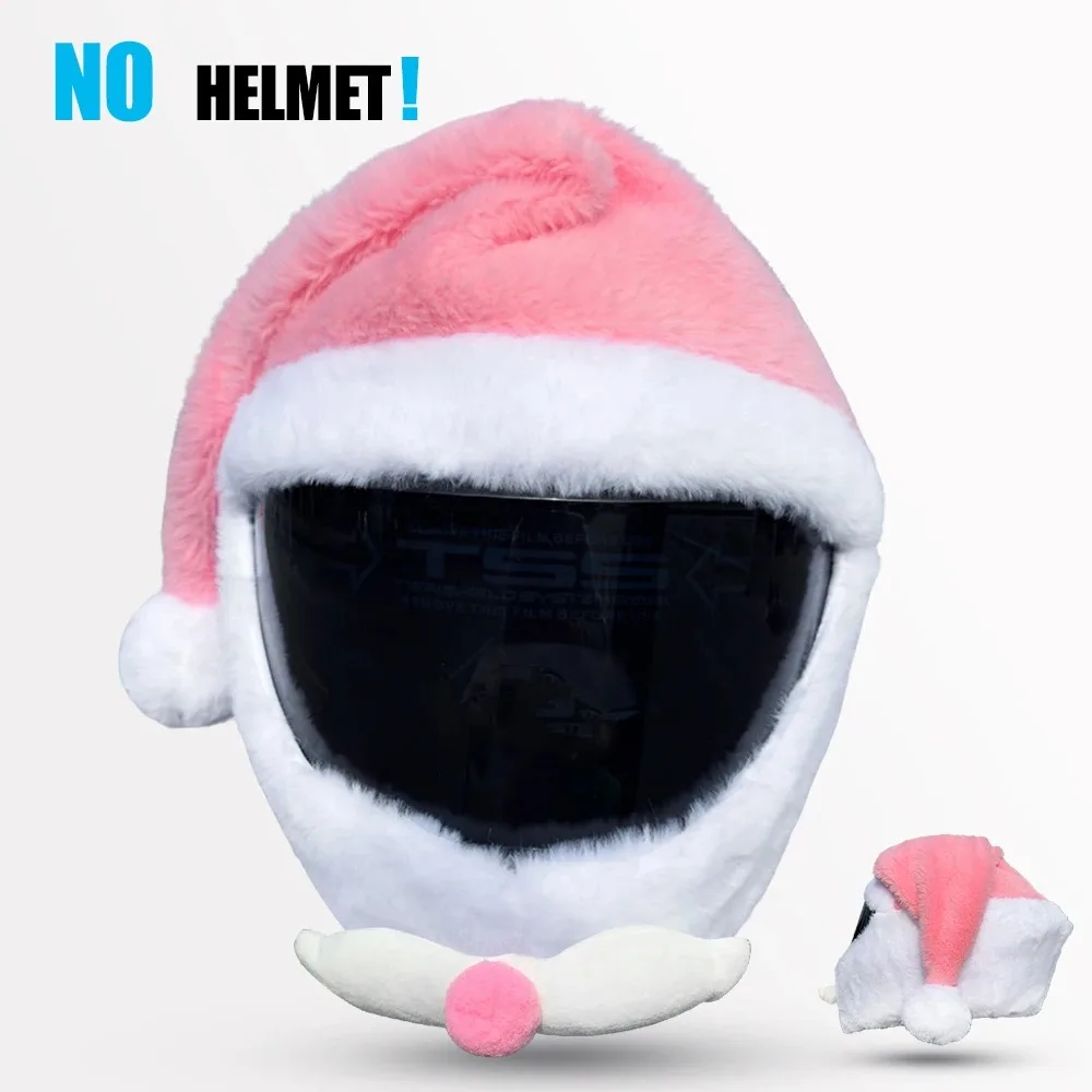 Universal Motorrad Weihnachten Helm Abdeckung Cartoon Elch Santa Claus Flauschigen Plüsch Set Weihnachten Cosplay Spleißen Kopf Abdeckung – Detail 8