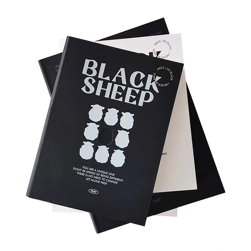 A6 B6 Thickened Notebook Blank Dotted Diary Portable Planner notepad Black Sheep Pattern Design Office Stationery