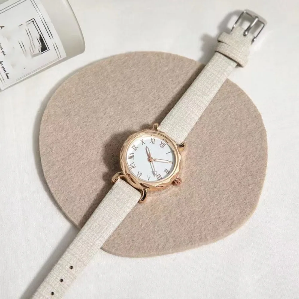 

Модные часы с ремешком из искусственной кожи, повседневные наручные часы с круглым циферблатом, водонепроницаемые регулируемые кварцевые часы