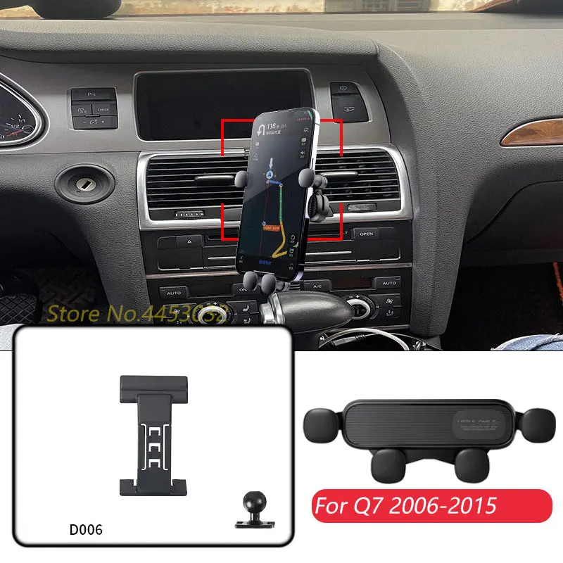 For Audi Q7 4L 2006-2015 Car Mobile Phone Holder Adjustable Air Vent GPS Gravity Navigation Bracket Horizontally Accessories