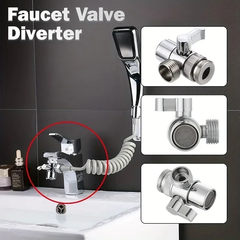 Faucet Switch Adapter Kitchen Sink Splitter Diverter Valve Water Tap Connector For Toilet Bidet Shower Bathroom Accessories image 3