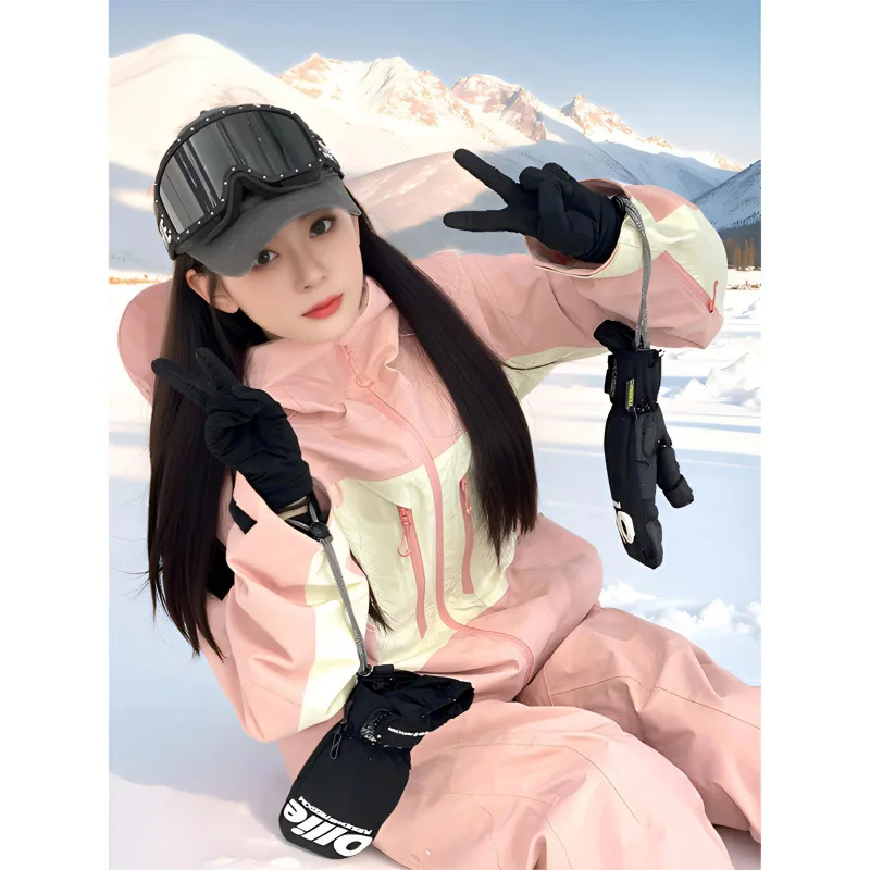 2025 водонепроницаемый термокомплект лыжного костюма для сноуборда для мужчин и женщин, ветрозащитный дышащий комплект большого размера для занятий спортом на открытом воздухе