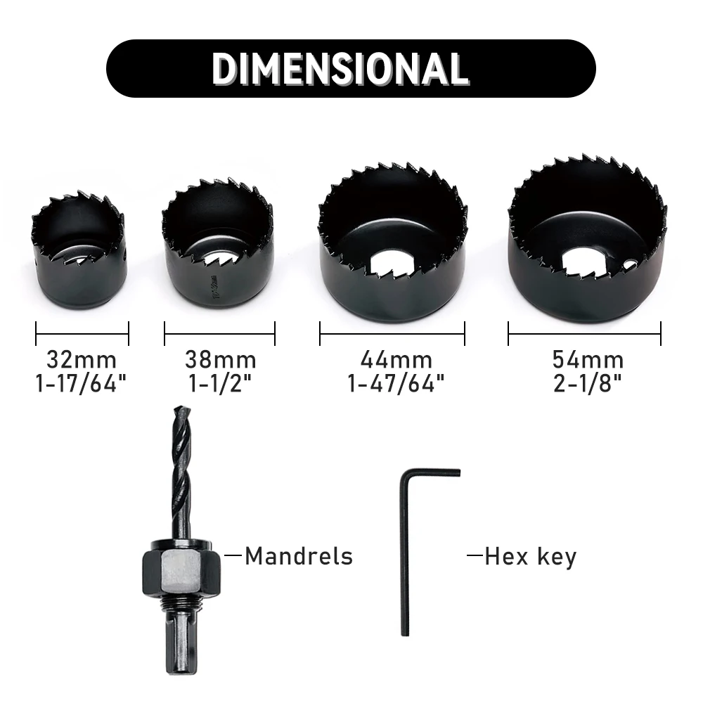 Imagem -02 - Hole Saw Conjunto para Madeira Núcleo de Metal Saw Cup Crown Broca Ferramentas para Carpintaria Pcs