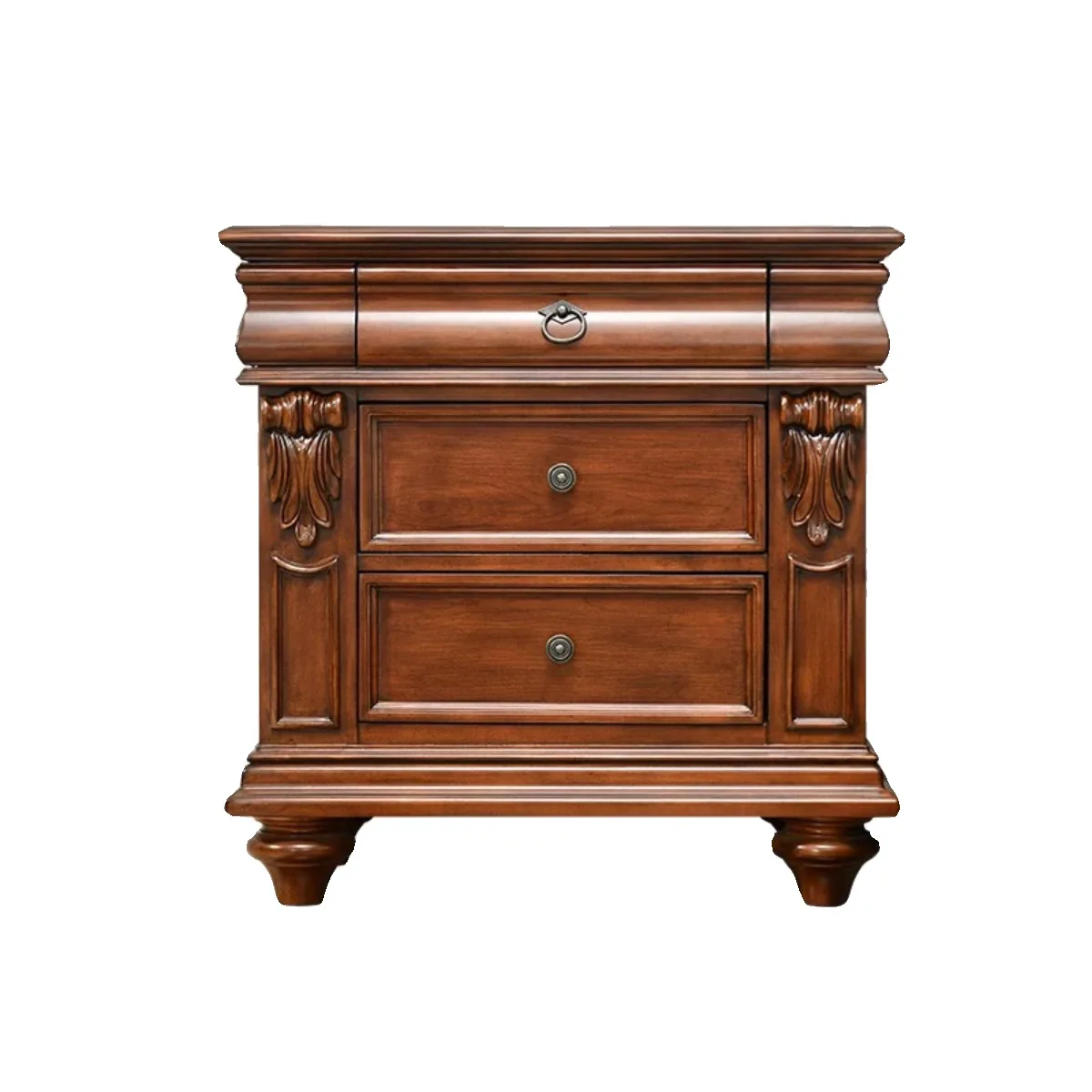 

American rural all-solid wood dining side cabinet, solid wood bedside table