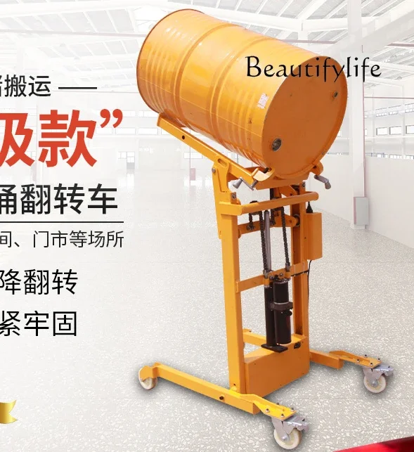 Electric hydraulic oil drum unloading truck Rising unloading truck