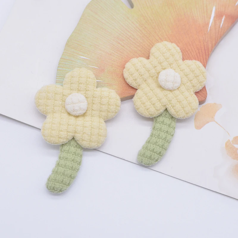 10Pcs 3*4.5cm Flower Applique for DIY Clothes Hat Headwear Crafts Gloves Leggings Socks Sewing Patches Decor Accesoories