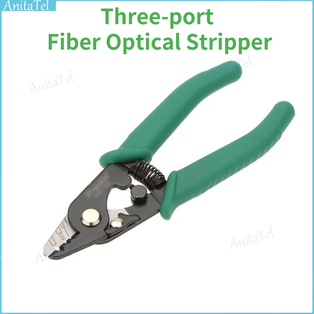 

8PK-326 FTTH FIber Wire Stripper Clamp Fiber Stripping Pliers Three-port Fiber Optic Stripper for FTTH Tools