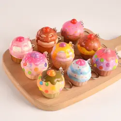 Stretch Squeezing Doughnut Squeeze Keychain Slow Rebound Cupcakes Keyring Animal Squeeze Sensory Toys Ice Cream Fidget Toys