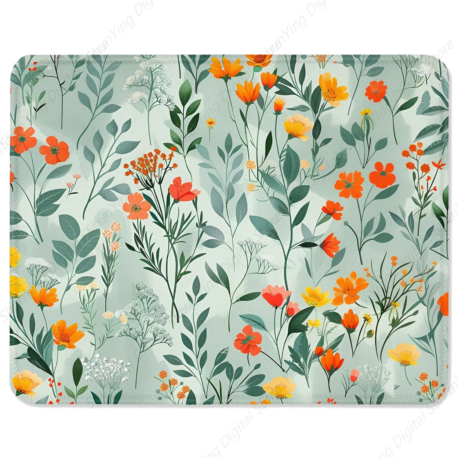 Desktop Mouse Pad With Anti Slip Rubber Stitching Edge High-End Texture Laptop Gaming Mouse Pad Beautiful Flower Pattern