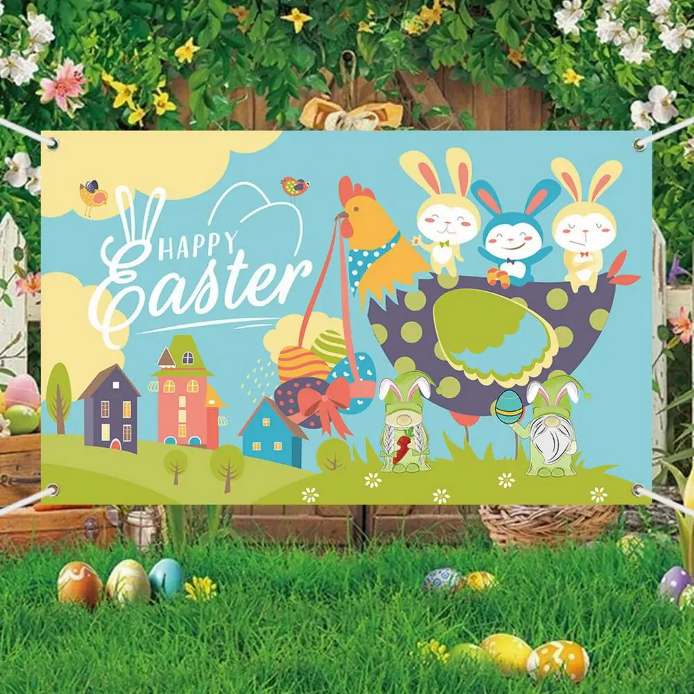 

Easter Easter Bunny Balloons Classroom Decor Inspirational Spanish Banners for Kids Vibrant Colors Patterns Welcome Sign Happy