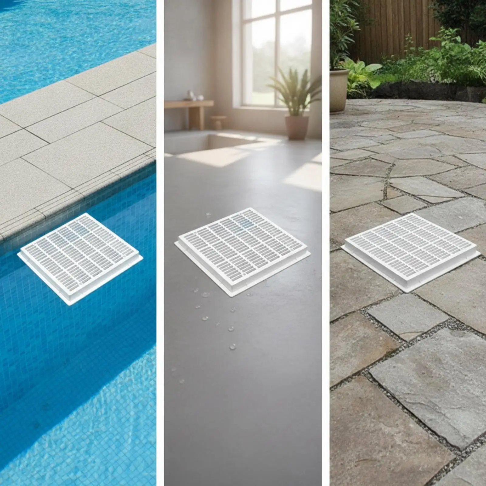 Pool Floor Drain Cover Open-Grid Square Main Drainer Long-Lasting for Spa