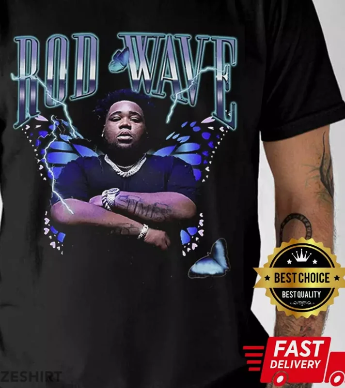 HOT Rod Wave hip hop Black T-shirt short sleeve All sizes