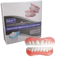 A Pair of Silicone Simulate Braces for Upper and Lower Teeth Temporary Whitening Correction Smiling Denture Braces Oral Cleaning