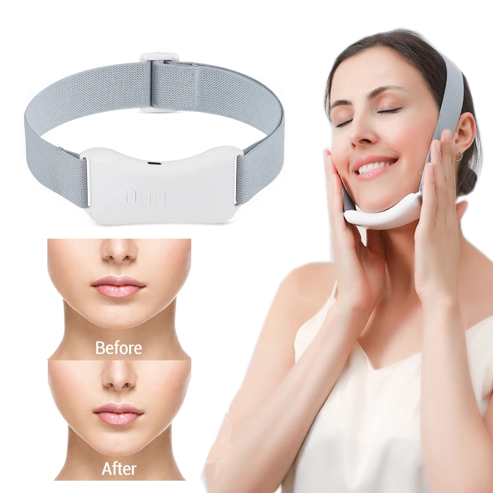 Facial Lifting Device Micro Current Facial Slimming Vibration Massager Hot Compress Double Chin V Shaped Cheek Lift Machine