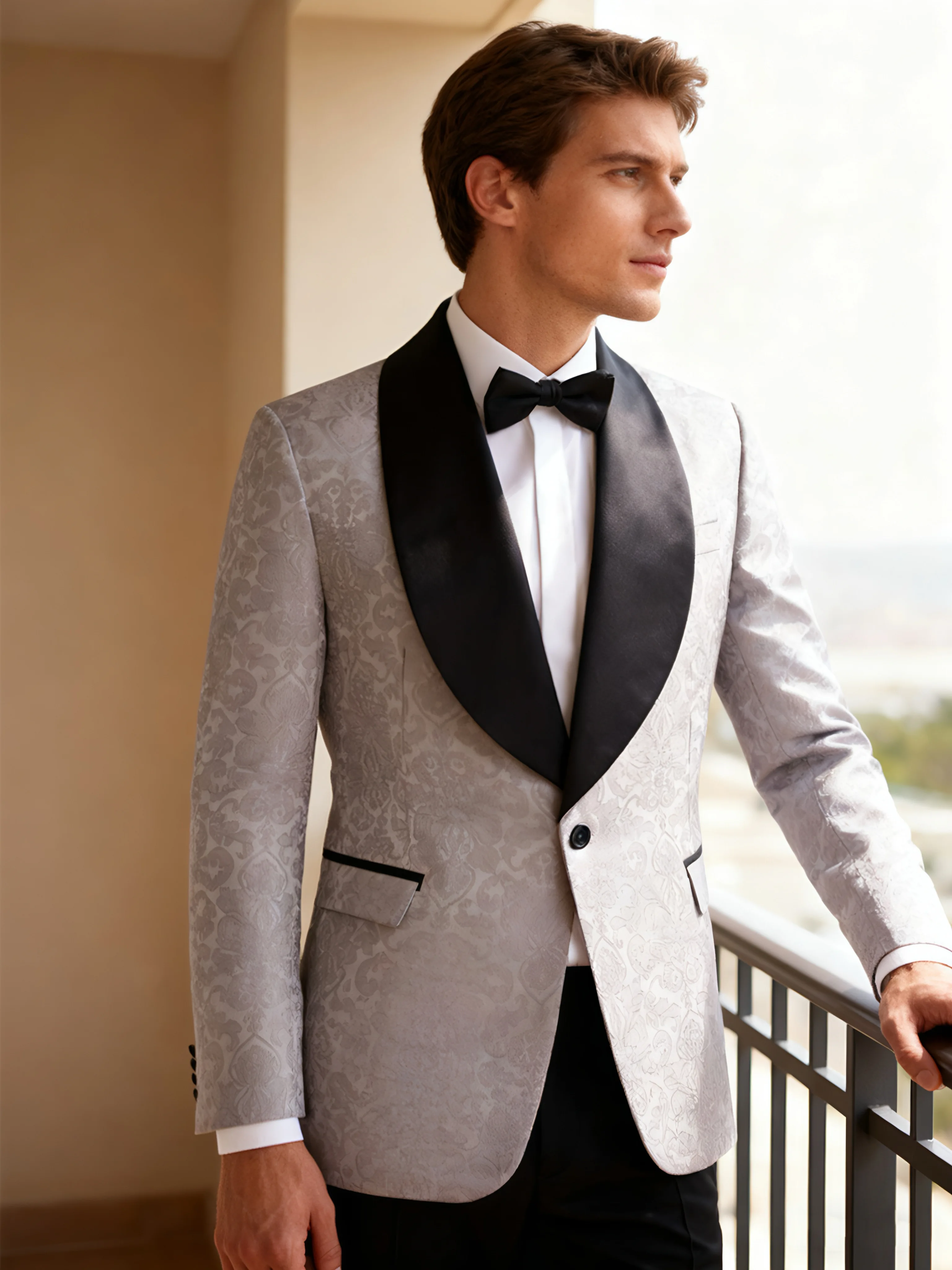 Moda única peça superior terno masculino jaqueta esportiva xale único botão fino ajuste manga comprida jaqueta tailcoat festa din