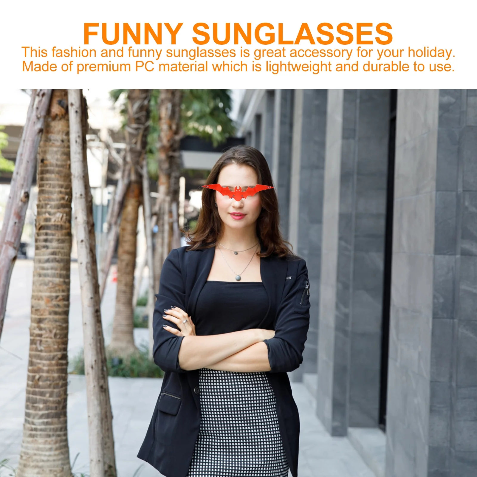 

1Pcs Rimless Bat Sunglasses Unique Fashion Eyeglasses Party Festival Decoration Funny Photography Props Creative Travel