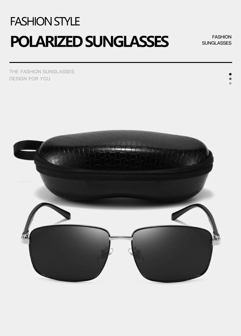 Business Metall Quadratischer Rahmen Polarisierte Sonnenbrille Luxus Übergroße UV-Schutz Sonnenschutzbrille 5027 – Detail 2