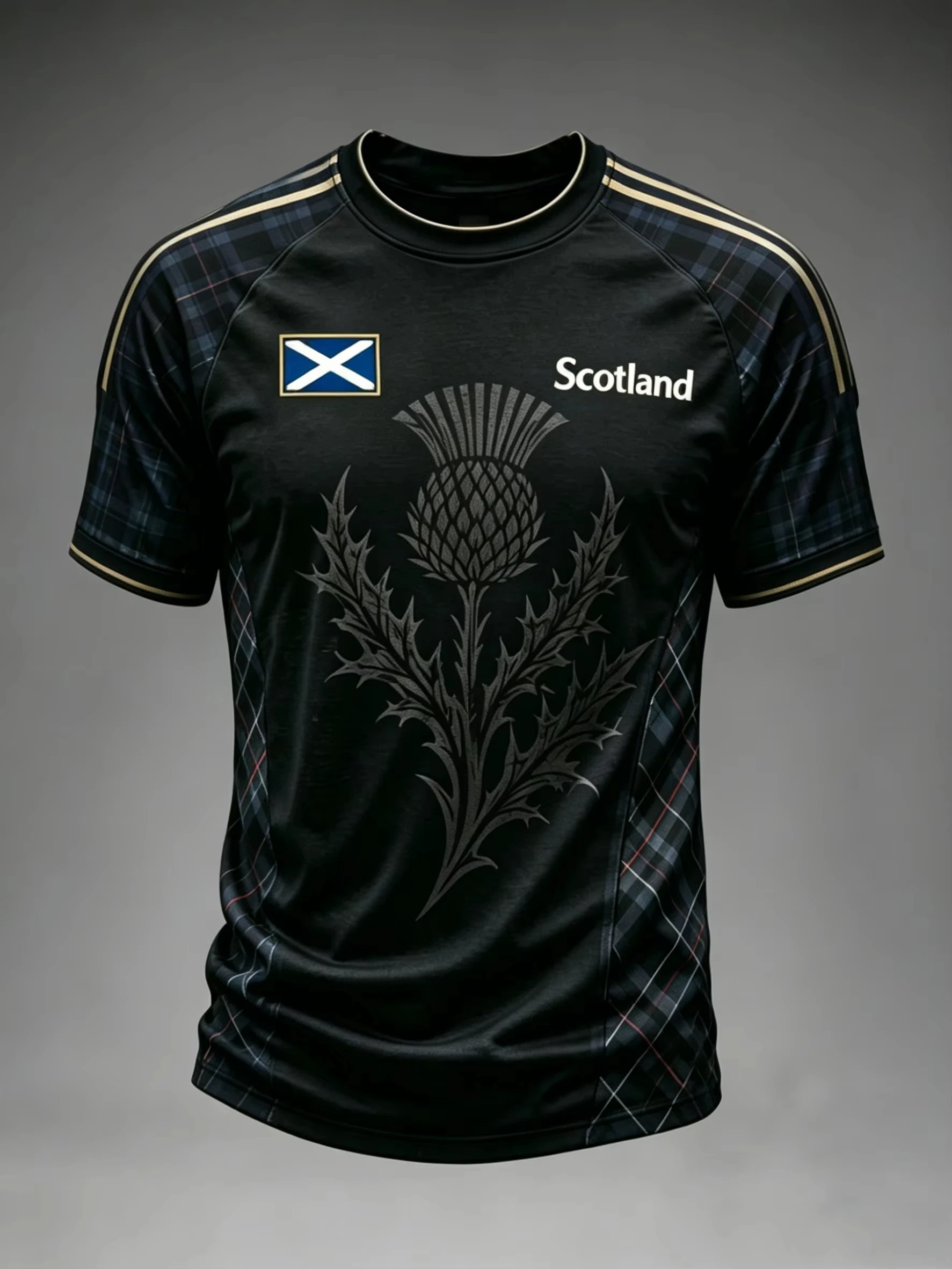Herren-Scotland-Top mit Saltire-Flaggen- und Distel-Print, einzigartiges, stimmungsvolles Grafik-T-Shirt, Familien-Kinder-T-Shirts, Fußballtrikot, Mode 26 – Detail 3