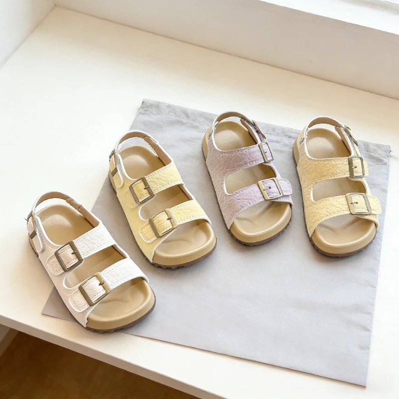 Summer Classic Kids Open-Toe Sandals Non-slip Boys Girls Fashion Beach Sandals Breathable Outdoor Children School Flat Sandals