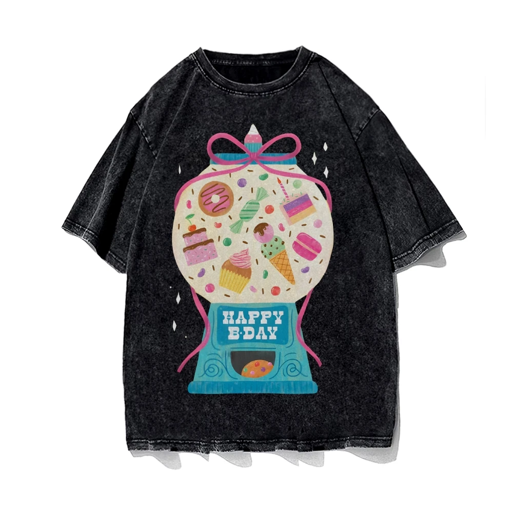 

Y2K Graphic Tees Candy Machine Tee All-Cotton, High - Quality Oversize Washed Tee. "Happy Day" Candy Machine, Fun Y2K Trend