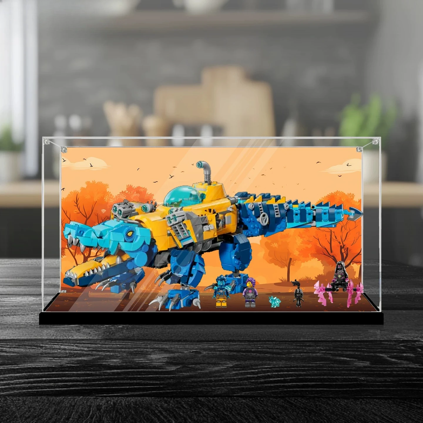 Suitable for LEGO 71512 crocodile submarine building block storage dustproof high-definition acrylic high-end display box