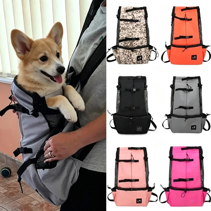 Robuster Nylon-Hunderucksack für Kleine und Mittlere Hunde Hochwertiger Atmungsaktiver Fahrradrucksack für Outdoor-Reisen Haustierzubehör – Detail 1