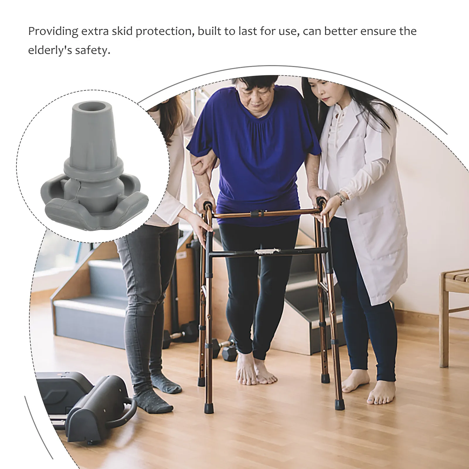 Shockproof Anti-Slip Rubber Walking Stick Tip Replacement Crutch End Mats for Trekking Poles Folding Canes Hiking Pole Foot
