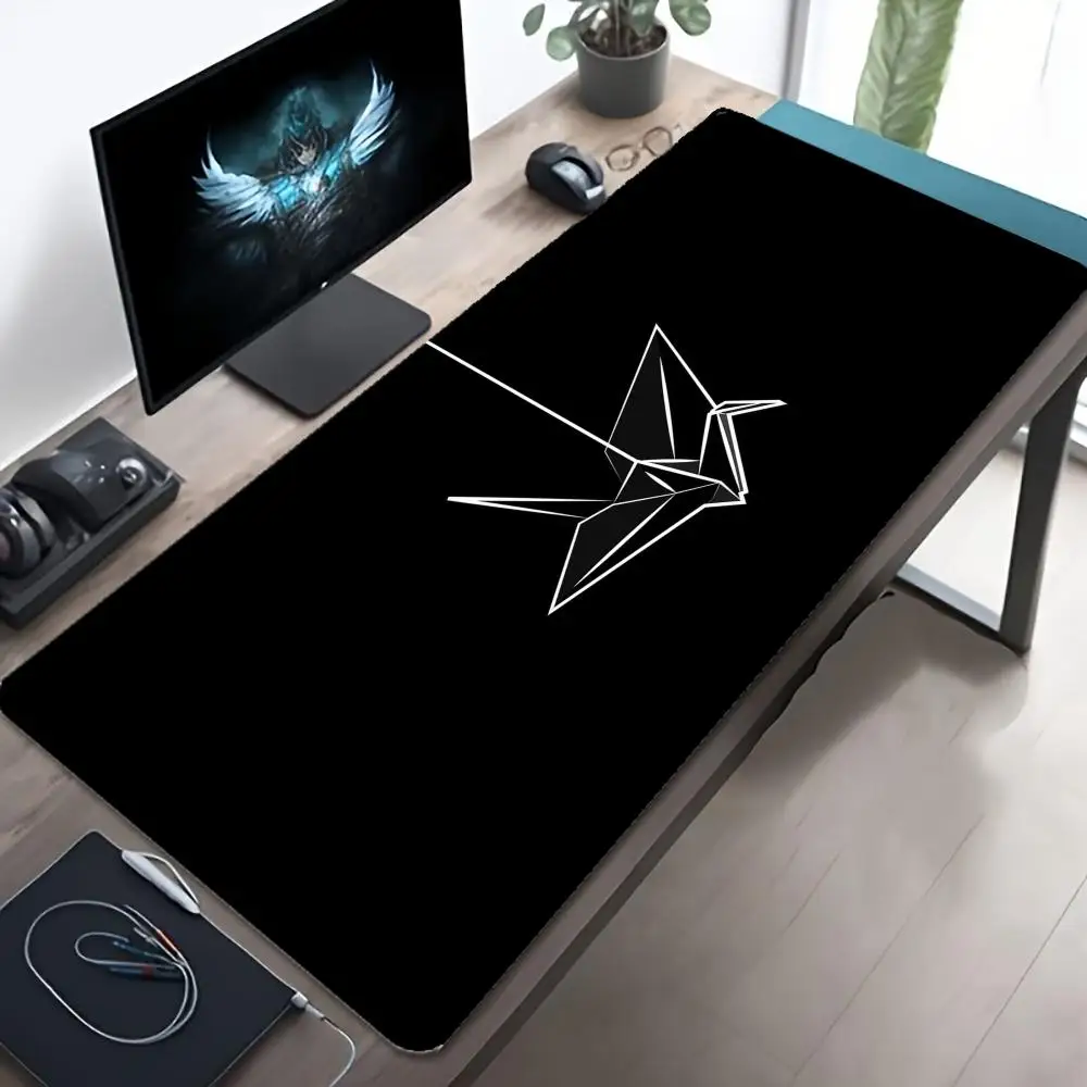 Origami Paper Crane Mouse Pad Cartoon Non-slip Mat Large Pc Gamer Cabinet Keyboard Deskmat Gaming Accessories Mousepad XXL