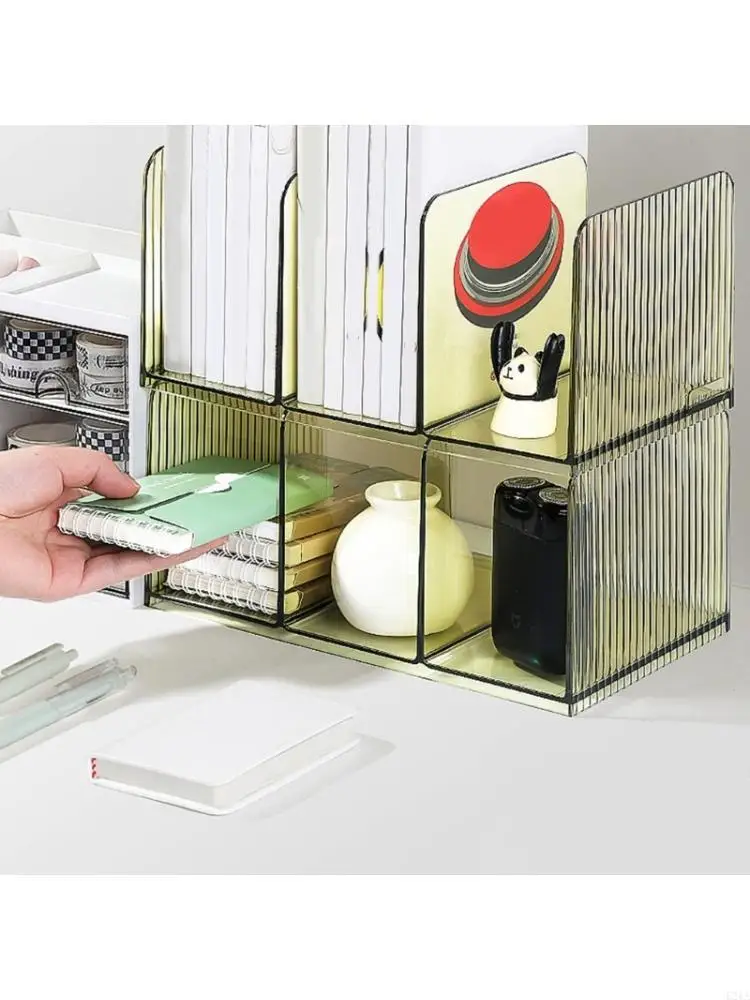 3 Compartments Book End Book Stopper Magazine Stand Space Saving Book Organiser