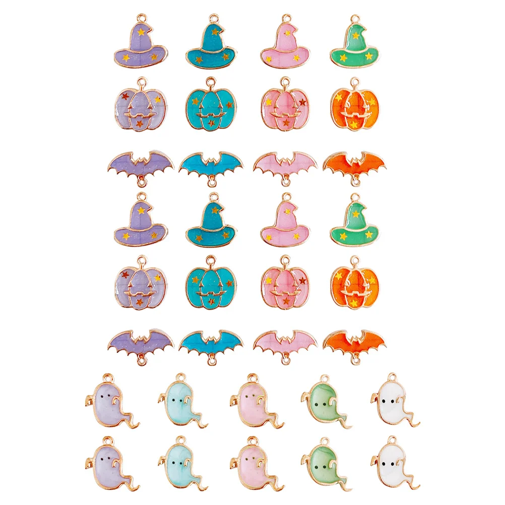 

Pumpkin Ghost Hat Halloween Pendants Bag Charms Decoration Earring DIY Elements Earrings Crafts Ornaments Necklace for Hats