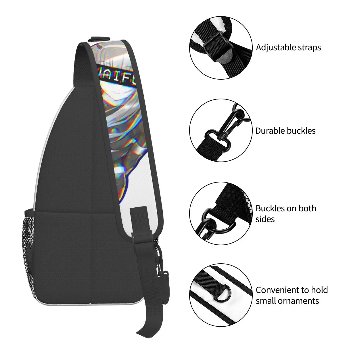 Zero Two Waifu Small Sling Bag Chest Crossbody Shoulder Sling Backpack Outdoor Hiking Daypacks anime japan Cool Pack