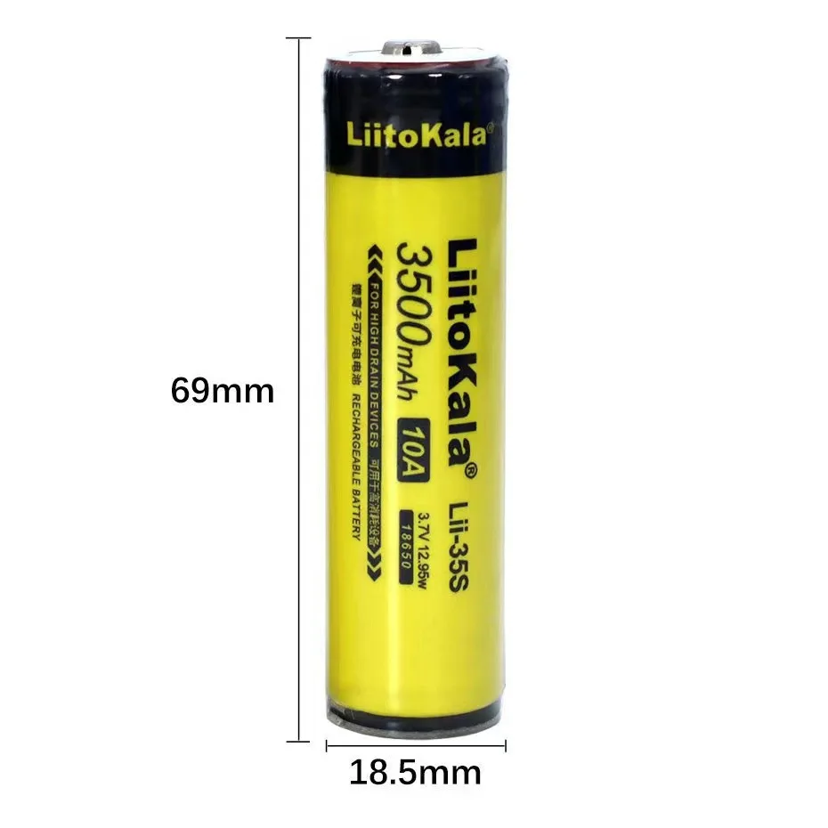 Original New LiitoKala  lii-35S 18650 3500mah battery 3.7v discharge 10A dedicated for energy rechargeable Accessories