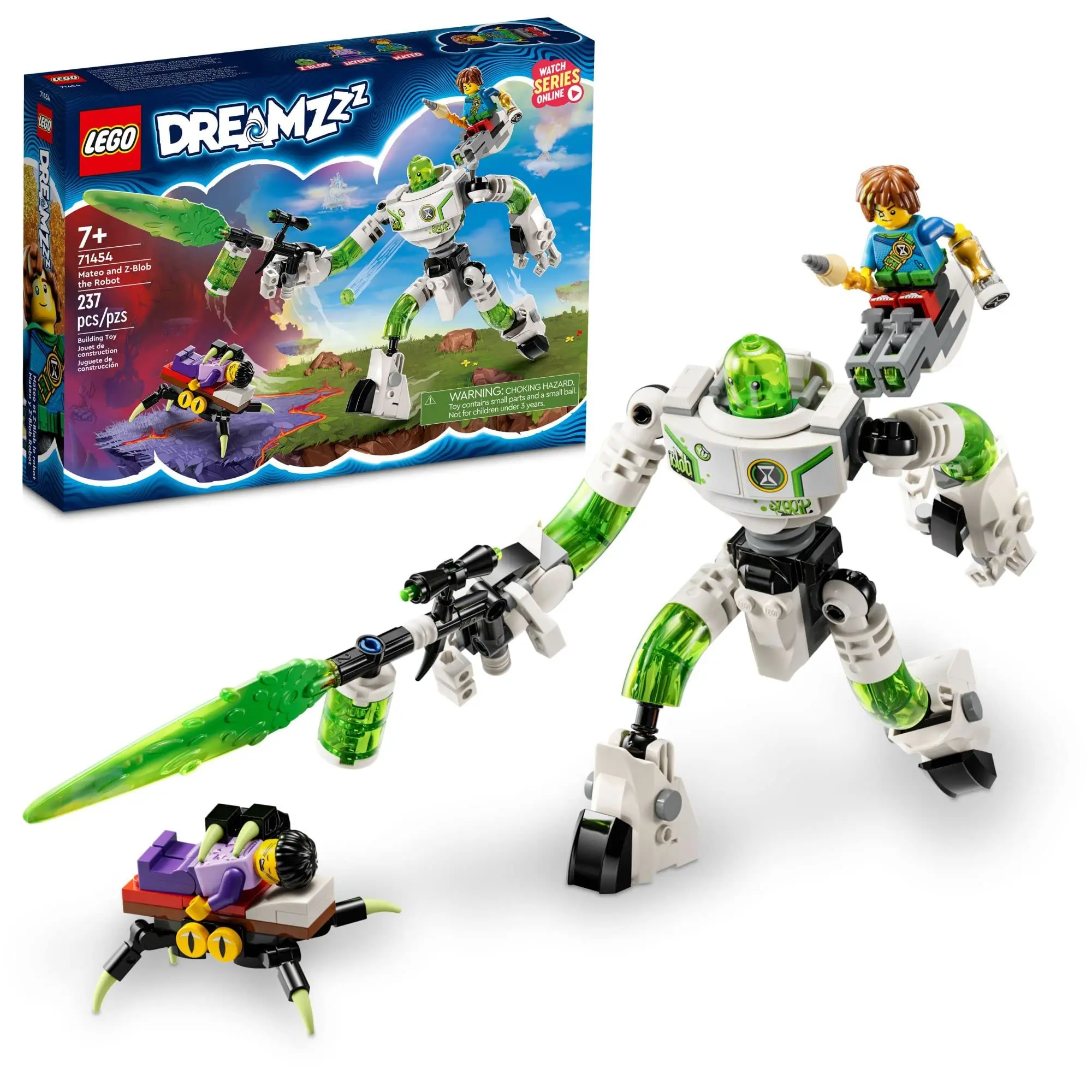 LEGO DREAMZzz Mateo and Z-Blob The Robot 71454 Building Toy Set 2-in 1 Build Transforms Z-Blob To Robot for Fans Birthday Gift