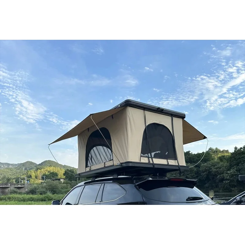 

Factory Direct Portable Car Rooftop Tent Hard Aluminum with New Currents Roof Foldable Design Local Delivery