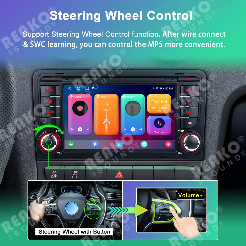 Wireless Carplay 2 Din Android Car Radio For Audi A3 8 11P S3 2003-2012 RS3 Sportback Multimedia GPS Navigation Stereo Head Unit