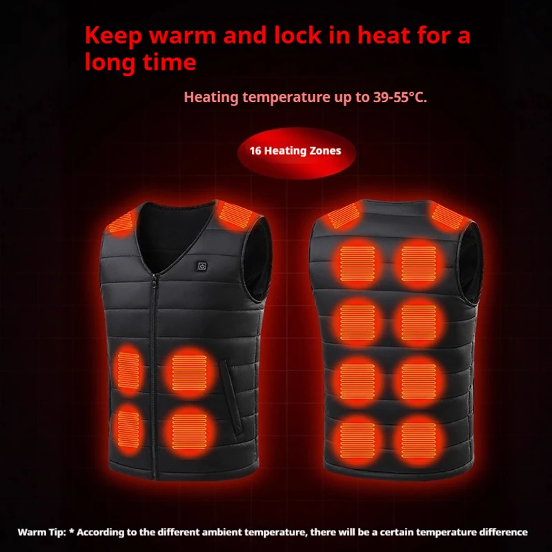 

2025 New Men's V-Neck Heating Vest Cotton Thermal Vest USB Powered Intelligent Constant Temperature Heating Clothing